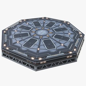 Sci-fi Helipad Landing Platform Stand PBR