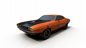 Low poly SpeedKores Hellephant Powered 1970 Dodge with 4K PBR Texture 3D model