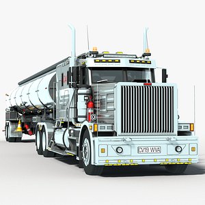 Tanker Truck Semi Trailer 6x4 3D model