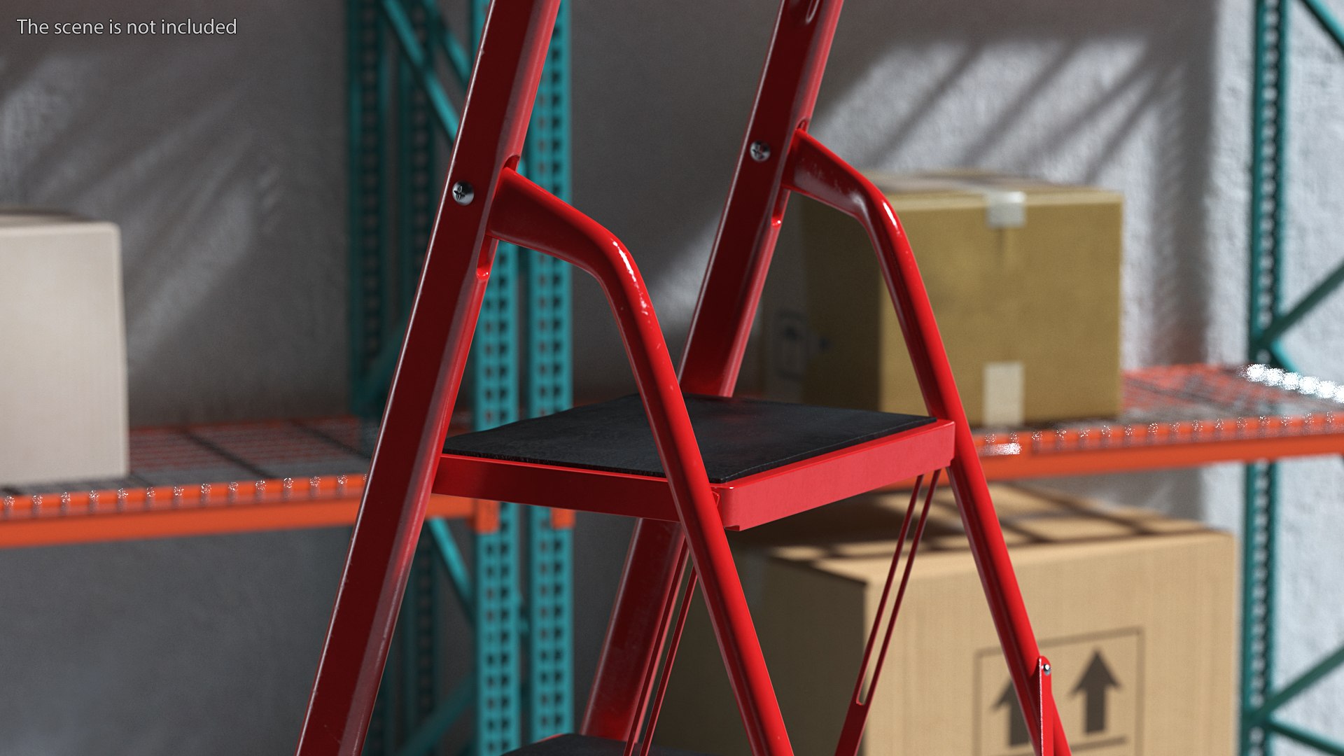 Red Steel Folding 4 Step Ladder For Home Rigged Model - TurboSquid 2151220