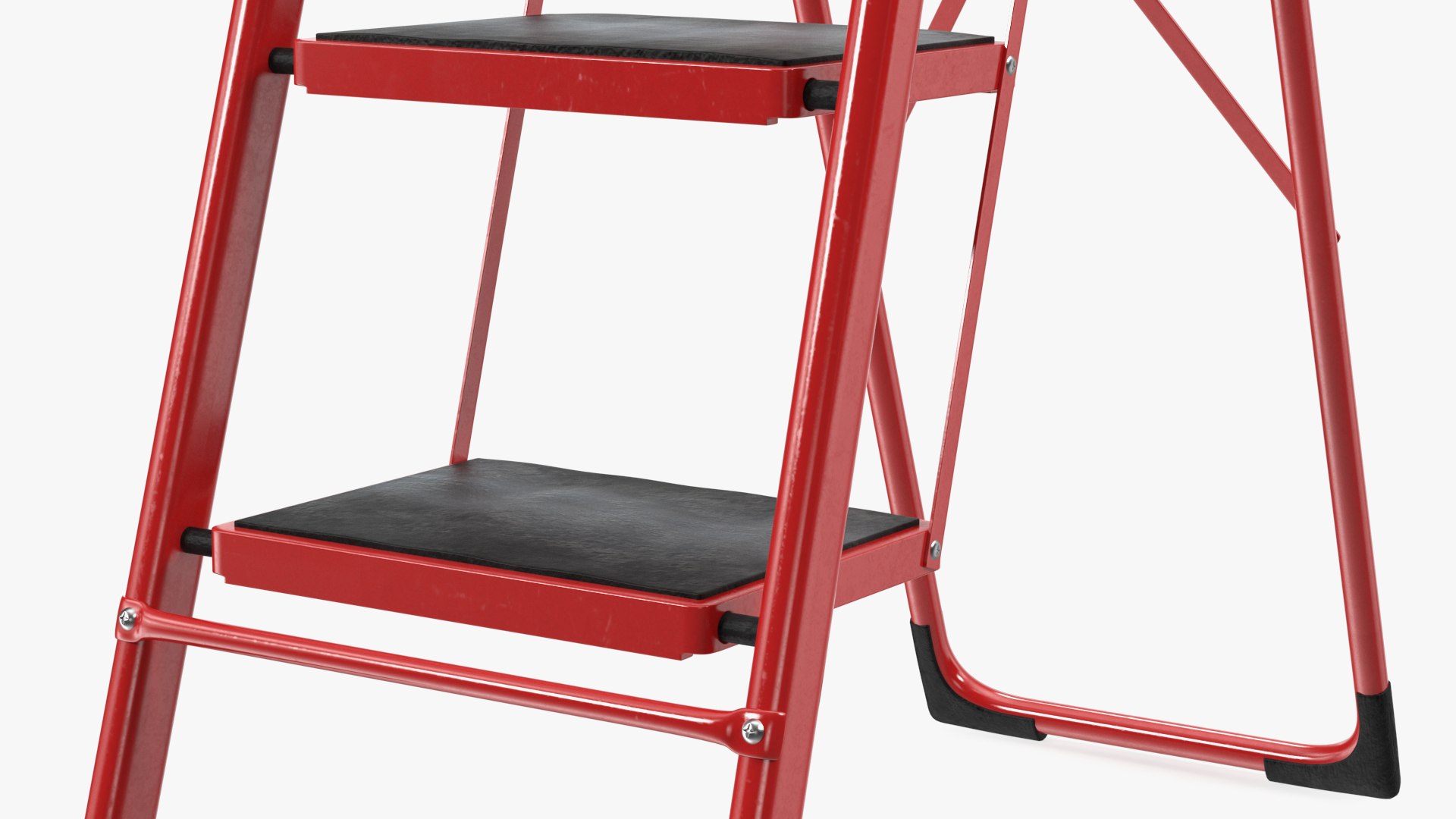 Red Steel Folding 4 Step Ladder For Home Rigged Model - TurboSquid 2151220