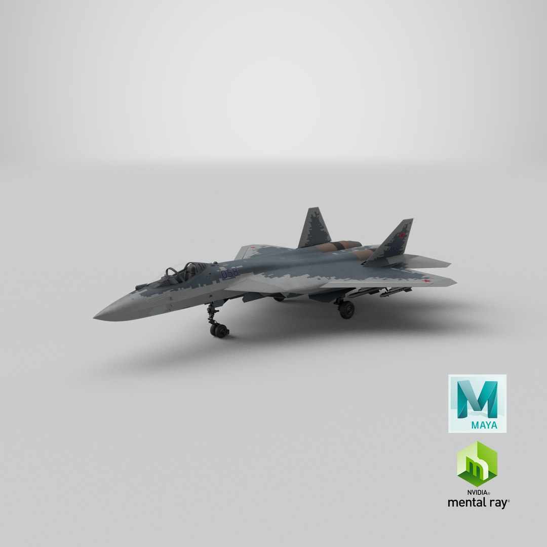 sukhoi su-57 - pbr 3D https://p.turbosquid.com/ts-thumb/rN/MfPtBn/t0hJvwHR/stemcell_maya_mental_ray_render/png/1556541831/1920x1080/fit_q87/3a7b2099fcdf4f820027a22ad211710ae387f038/stemcell_maya_mental_ray_render.jpg