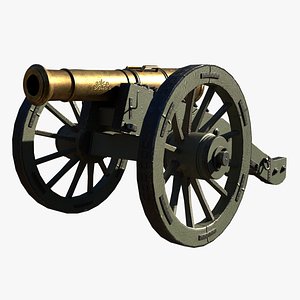 3D 12 Pounder Brass Cannon - M1736