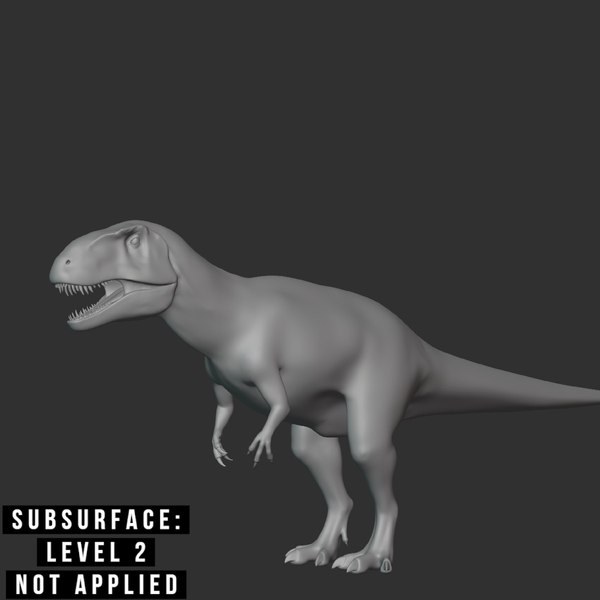 3D Sinraptor Basemesh Low Poly