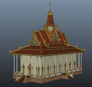 3D pagoda khmer cambodian