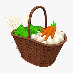 3D Farmer Vegetable Basket model