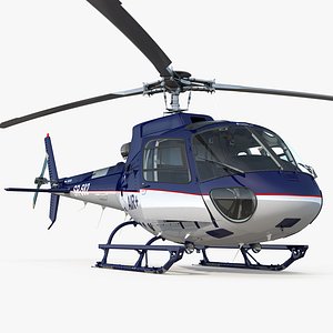 Light Utility Helicopter Eurocopter AS 350 Rigged