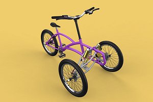 3D TILTING BIKE TRIKE BICYCLE TRICYCLE THREE WHEEL CYCLE CARGO model