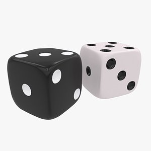 Pair of Black White Dice