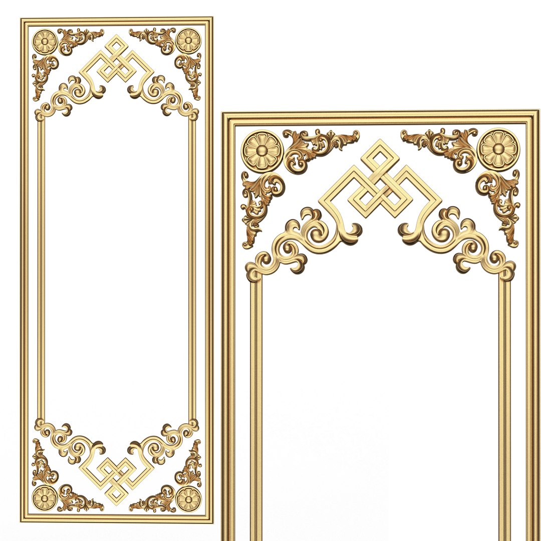 Boiserie Carved Decoration Panel 03 3D Model - TurboSquid 2158491