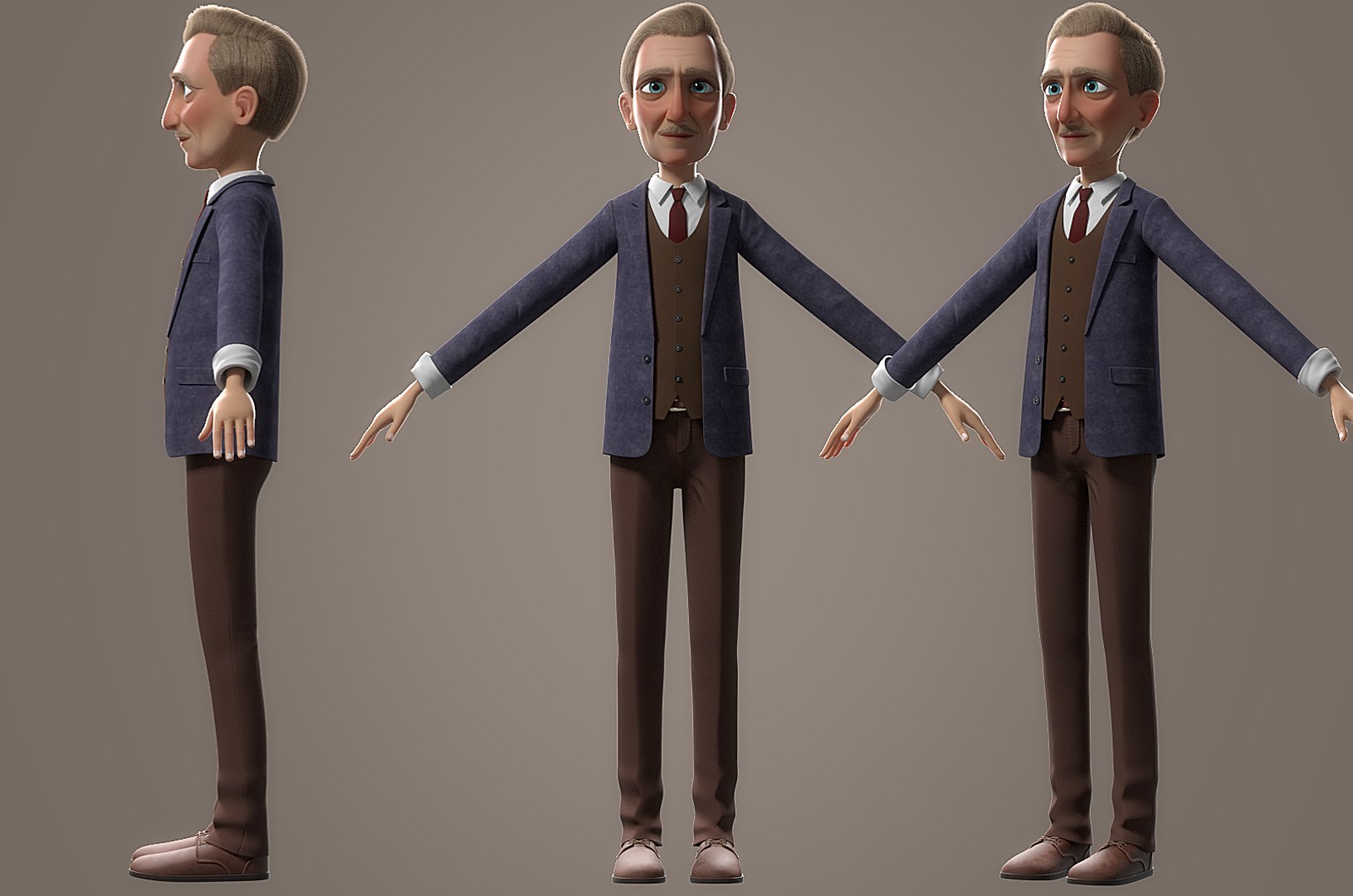 Cartoon old man character 3D - TurboSquid 1265297