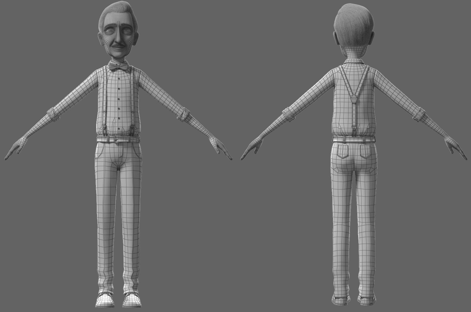 Cartoon old man character 3D - TurboSquid 1265297