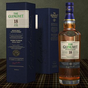 3d glenlivet scotch whisky years model
