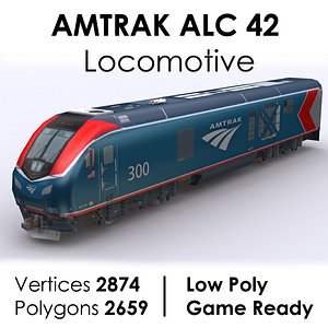 Amtrak ALC 42 Locomotive 3D