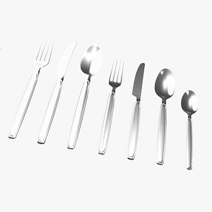 Sainles Steel Flatware Set 3D model