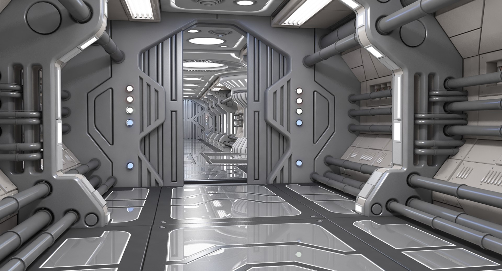 Sci-fi Interior Scene 3d Model