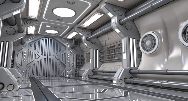 sci-fi interior scene 3d model