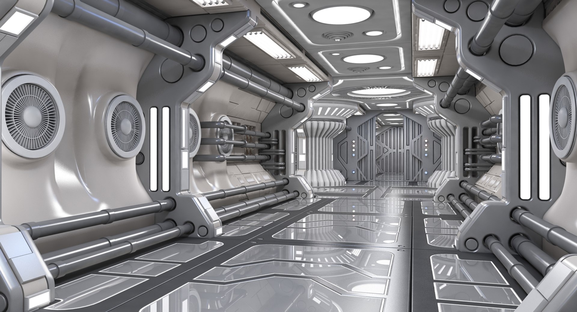 Sci-fi Interior Scene 3d Model