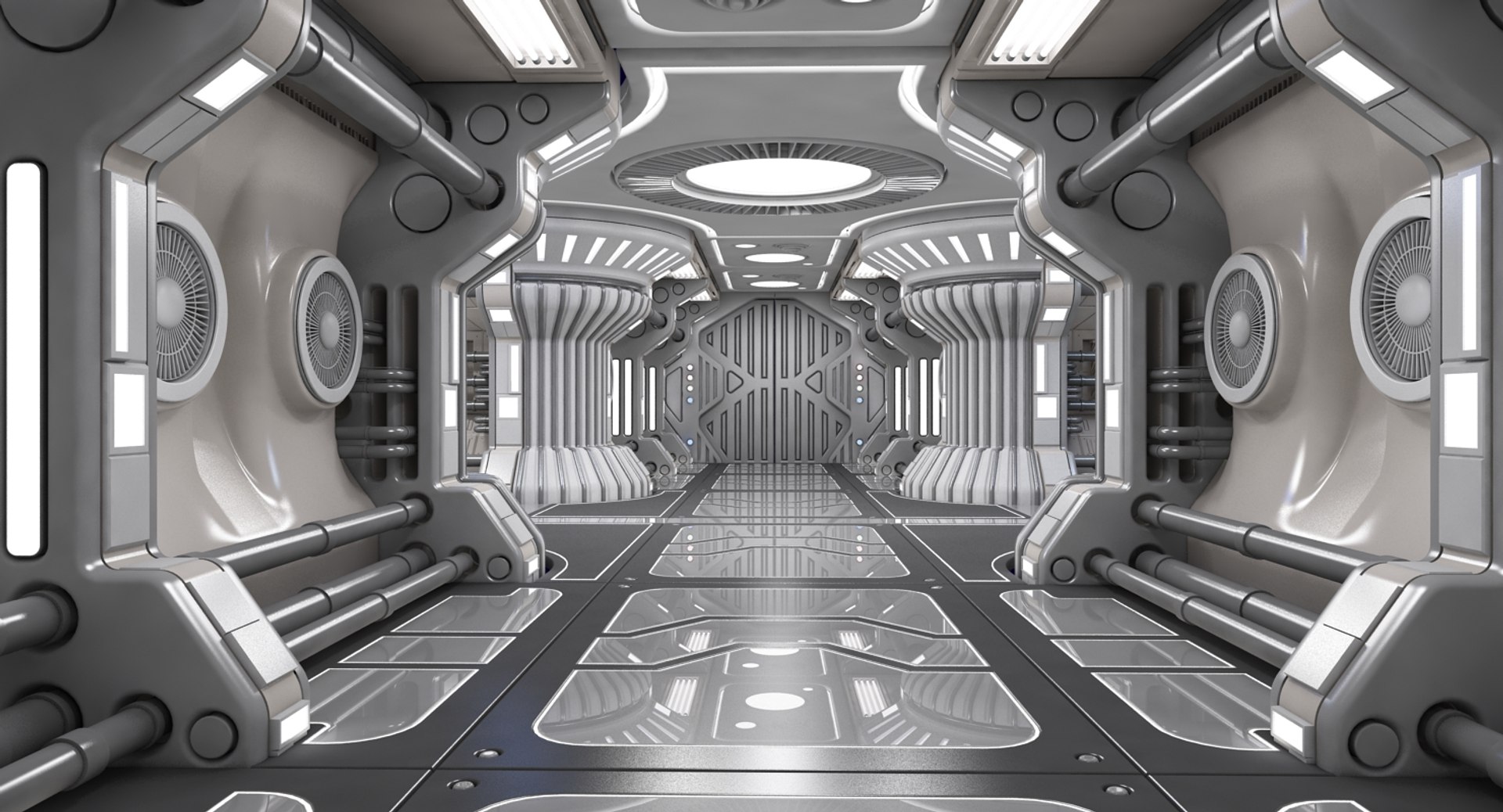 Sci-fi Interior Scene 3d Model