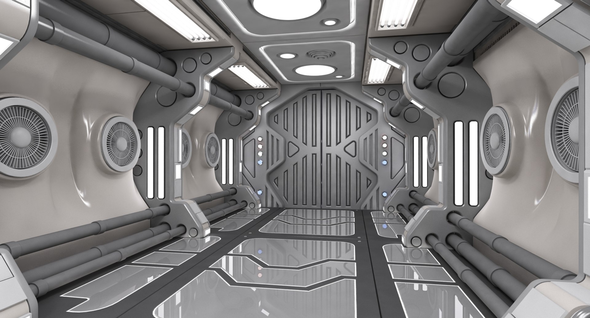 Sci-fi Interior Scene 3d Model