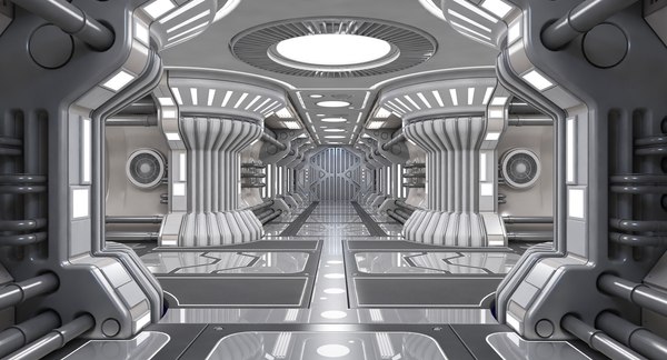 sci-fi interior scene 3d model