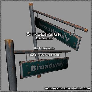 3d street sign urban pack model