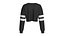 Girls Printed Black Crop Sweatshirt