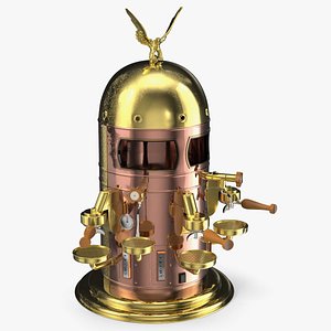 3D Retro Dome Espresso Machine Bronze
