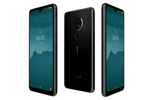 Nokia 6 2 Ceramic Black Low Poly 3D model
