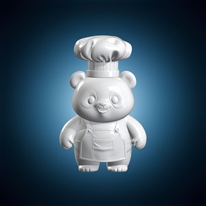 Chibi Panda Chef 3D Print Model model
