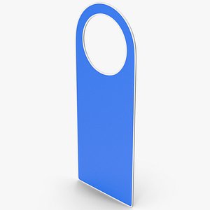 Blue Hotel Room Door Tag 3D model