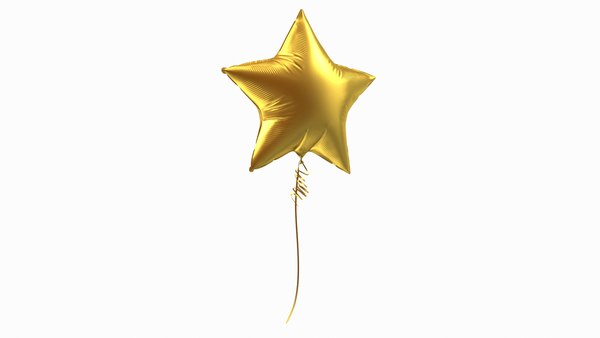 Wild Productiviteit Schouderophalend Matte Gold Star Foil Balloon model - TurboSquid 1813902