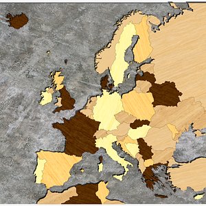 3D Europe Map Board model