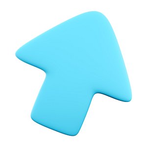 3D blue line cursor icon