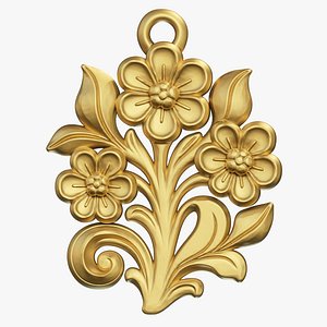 Flower Slavic Pendant 3D
