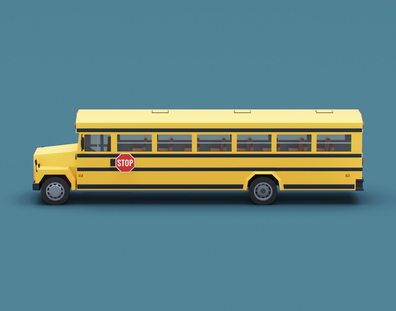 3D Cartoon Stylized School Bus Classic - TurboSquid 1788967