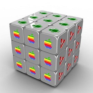 Aluminium Rubik's Cube Rigged