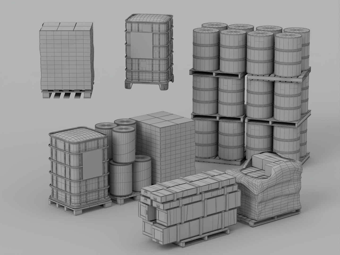 Palletized Industrial Drums and Cargo Packages 3D model https://p.turbosquid.com/ts-thumb/rO/xPcmqn/CS/wire_003/jpg/1792236645/1920x1080/fit_q87/fbf49150d6ae64f0bfa1fe40111c750b102a97db/wire_003.jpg