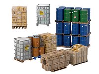 Palletized Industrial Drums and Cargo Packages