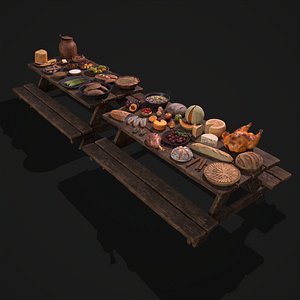 3D Medieval Double Picnic Feast Collection