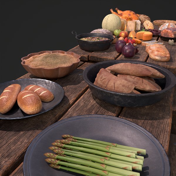 3D Medieval Double Picnic Feast Collection - TurboSquid 1962126