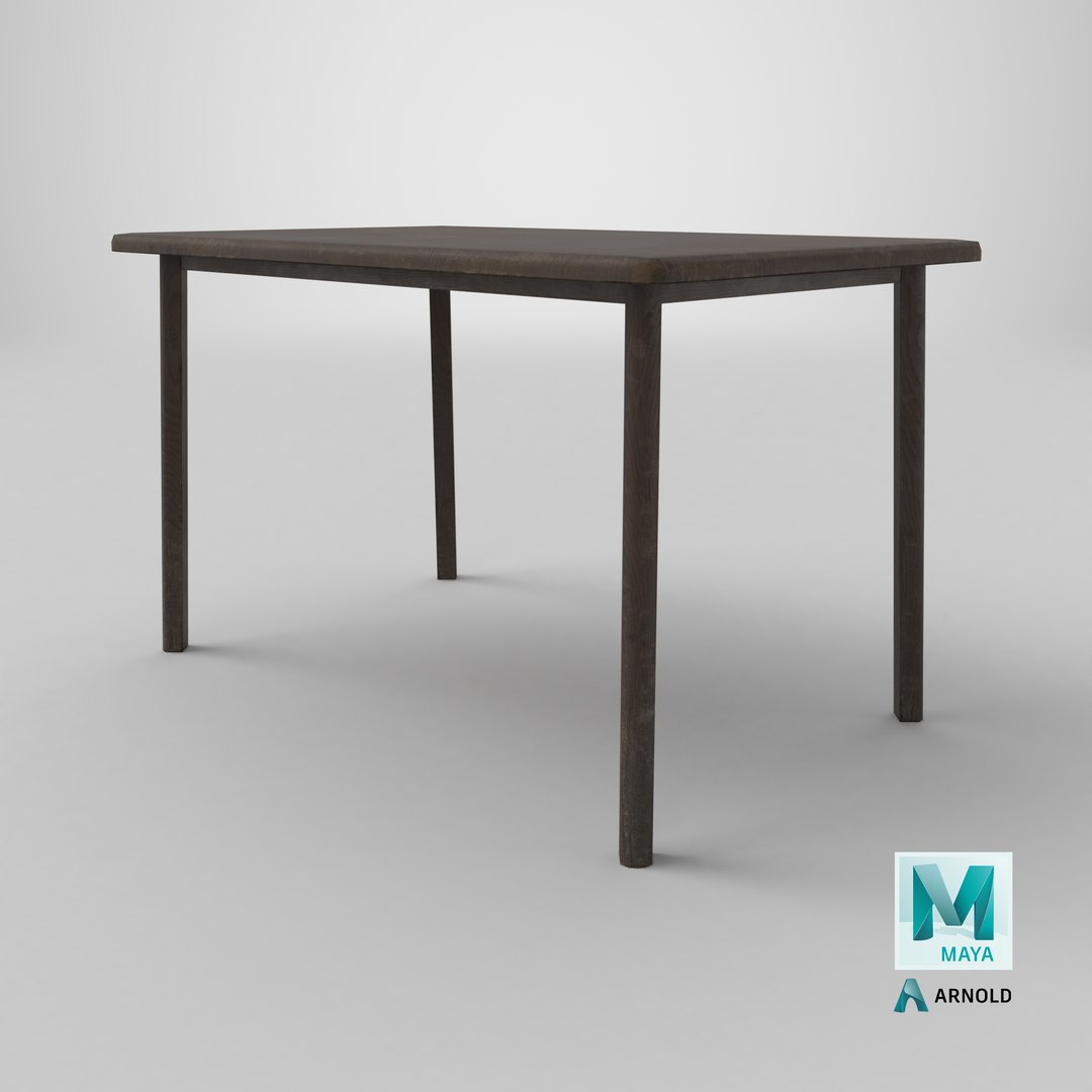 Rectangular Wooden Table - Old and Damaged - Game Ready Low Poly 3D model https://p.turbosquid.com/ts-thumb/rP/03tVv5/Jm/stemcell_maya_arnold_render/png/1782232176/1920x1080/fit_q87/bd184b4dd2be92eca25fc46581d3e844168f89a9/stemcell_maya_arnold_render.jpg