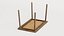 Mesa de madeira retangular antiga LP-MAX