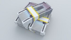 Belarus 5000 Rubles Banknote 2000 Obverse 3D Model BYR5000