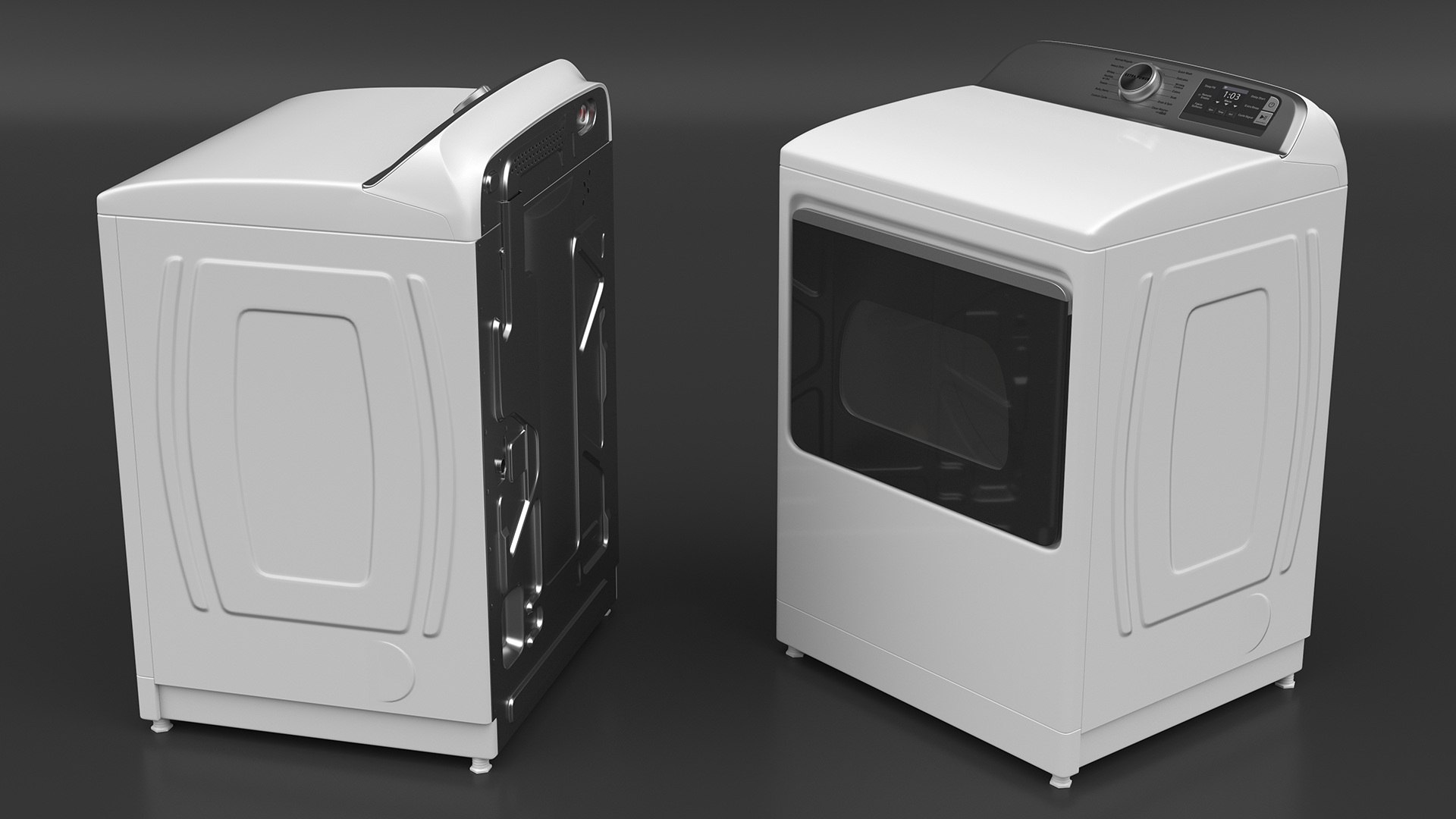 Smart Top Load Clothes Dryer White 3D Model TurboSquid 2097555