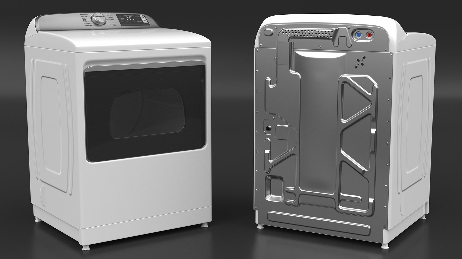 Smart Top Load Clothes Dryer White 3D Model TurboSquid 2097555