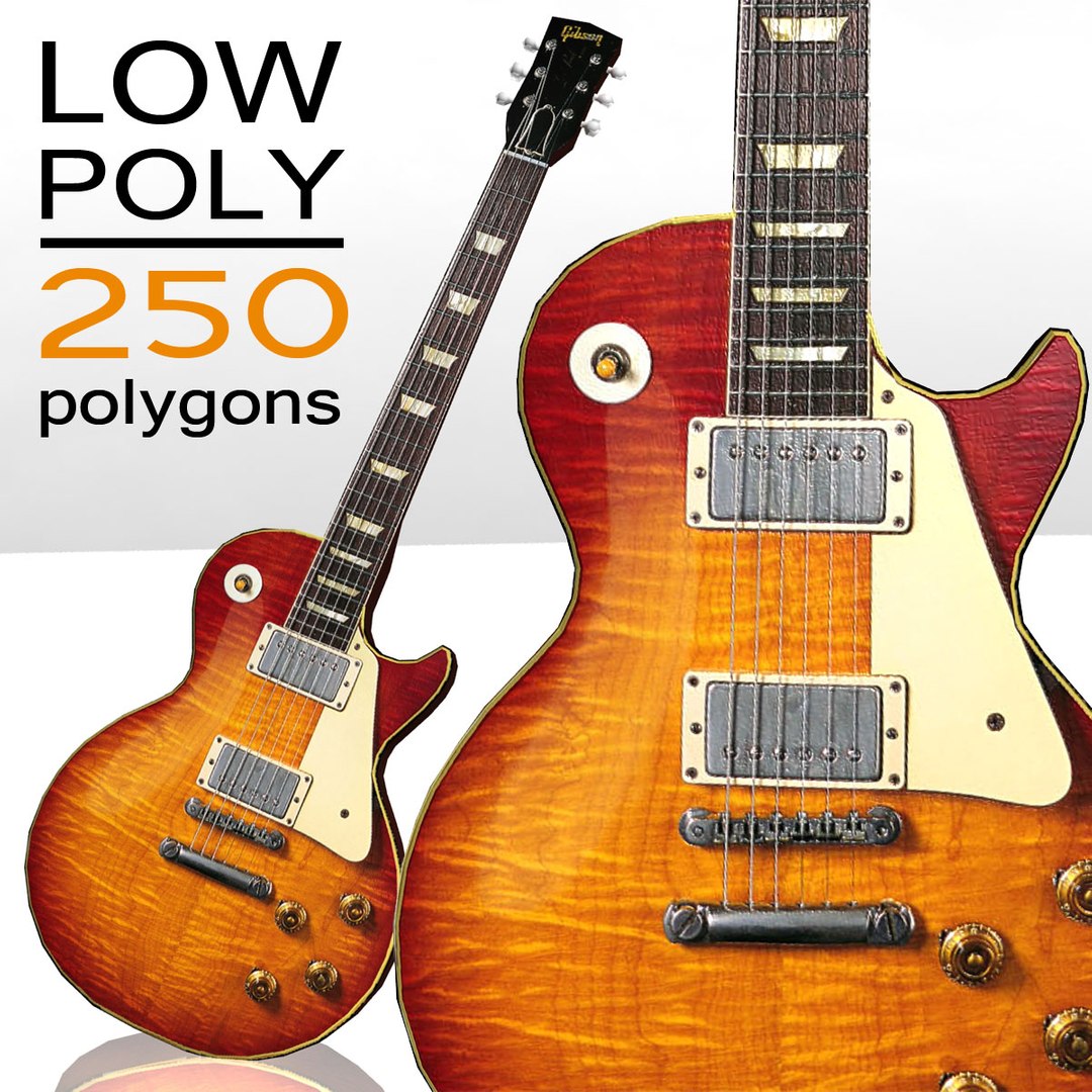 無料ギブソンレスポールギター - 低ポリ3Dモデル - TurboSquid 654750