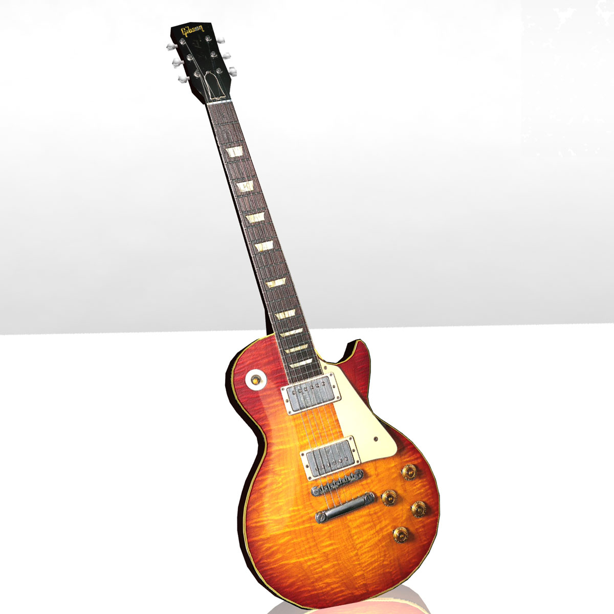 free-low-poly-gibson-les-paul-3d-model