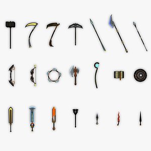 Game Ready Low Poly Fantasy Weapon Collection