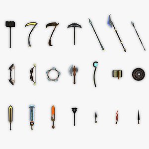 Game Ready Low Poly Fantasy Weapon Collection